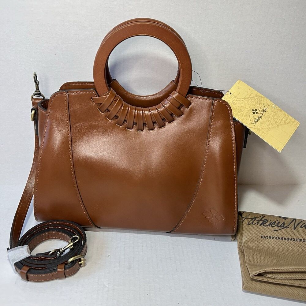 Patricia Nash Leather Lyon Satchel Crossbody Heritage Collection Tan New *Wear*